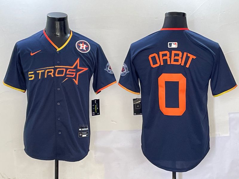 Men Houston Astros #0 Orbit Drak Blue Three generations Joint Name 2025 Nike MLB Jersey style 5